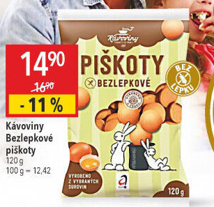 Piškoty bez lepku Kávoviny