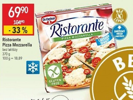 Pizza mražená bez lepku a laktózy Ristorante Dr. Oetker