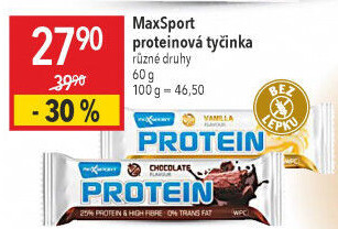 Proteinová tyčinka bez lepku Protein Maxsport
