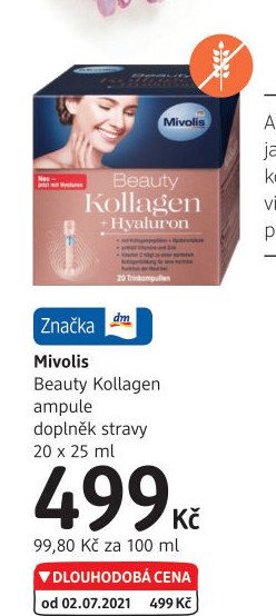 Doplněk stravy ampule Beauty Kollagen Mivolis