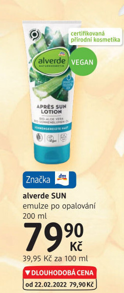 Emulze po opalování Alverde