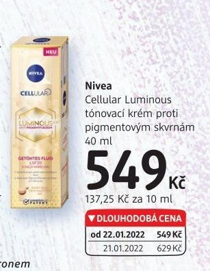 Krém pleťový proti pigmentovým skvrnám Cellular Luminous Nivea