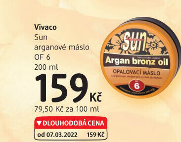 Máslo arganové na opalování OF 6 Sun Vivaco