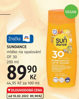 Mléko na opalování OF 30 Sundance