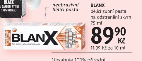 Pasta na zuby bělící na odstranění skvrn BlanX