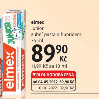 Pasta na zuby Fluoridová Junior Elmex