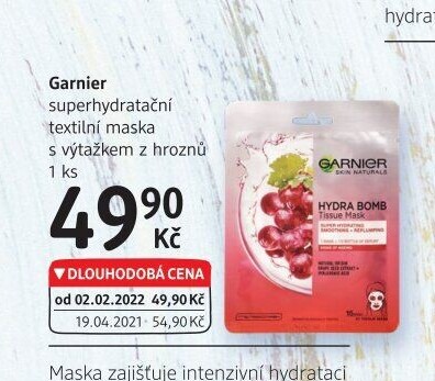 Textilní pleťová maska Garnier