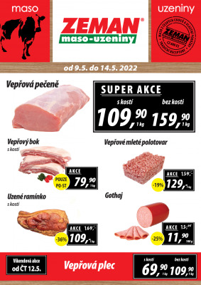 akční leták ZEMAN maso - uzeniny 9.5.2022-14.5.2022