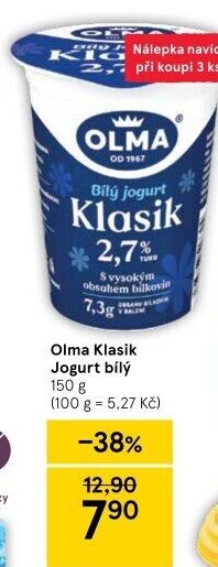 Bílý jogurt Klasik Olma