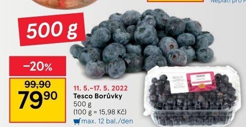 Borůvky Tesco