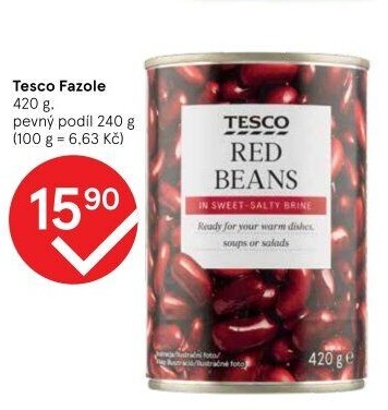 Fazole v konzervě Tesco