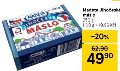 Máslo Jihočeské Madeta