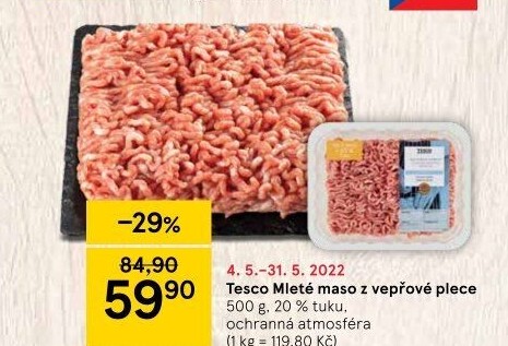 Maso mleté vepřové z plece Tesco