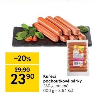 Párky kuřecí pochoutkové Vodňanské kuře