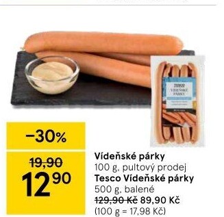 Párky vídeňské Tesco