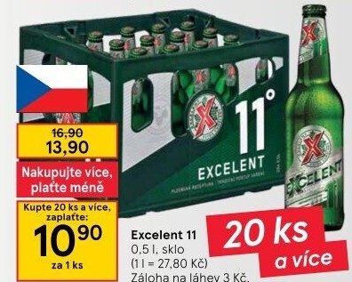 Pivo světlý ležák 11° Excelent