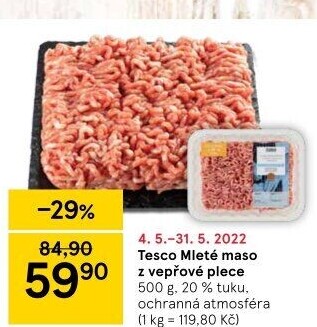 Maso mleté vepřové z plece Tesco