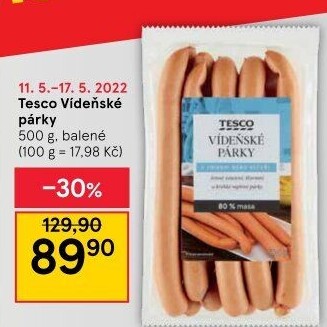 Párky vídeňské Tesco