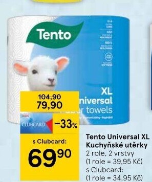 Utěrky kuchyňské 2vrstvé Universal XL Tento
