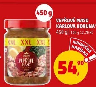 Maso vepřové ve sklenici Karlova Koruna