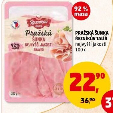 Šunka pražská nejvyšší jakosti Řezníkův talíř