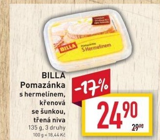 Hermelínová pomazánka Billa