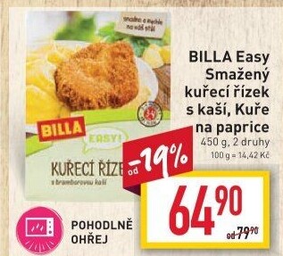 Kuřecí řízek s kaší Easy Billa