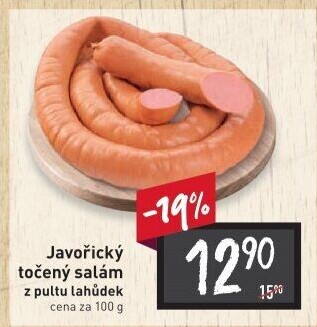 Salám javořický točený