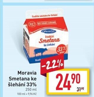 Smetana ke šlehání 33% Moravia