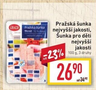 Šunka pražská nejvyšší jakosti LE&amp
