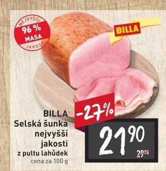 Šunka selská nejvyšší jakosti Billa