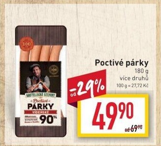 Párky poctivé Kostelecké uzeniny