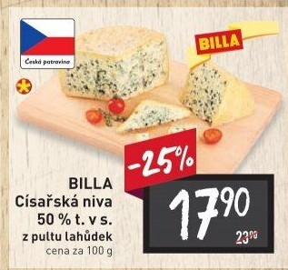 Sýr Niva císařská 50% Billa