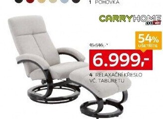 RELAXAČNÍ KŘESLO S TABURETEM