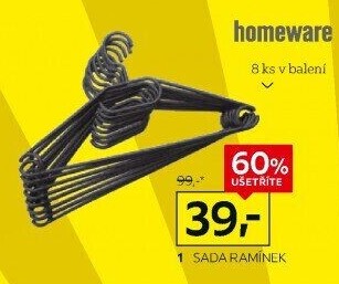 SADA ŠATNÍCH RAMÍNEK