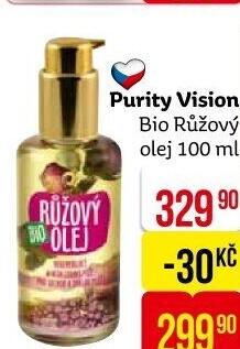 Růžový olej bio Purity Vision
