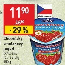Jogurt smetanový ochucený Choceňský