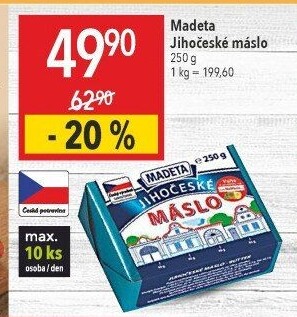 Máslo Jihočeské Madeta