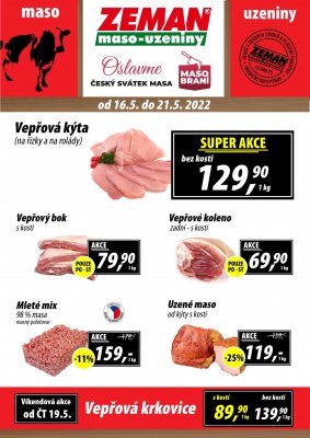 akční leták ZEMAN maso - uzeniny 16.5.2022-21.5.2022