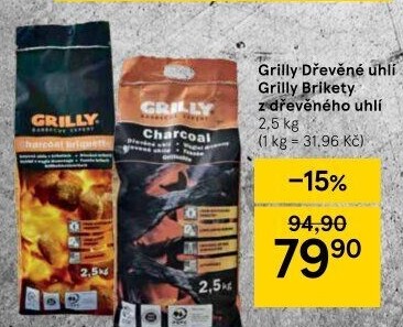 Dřevěné uhlí Grilly