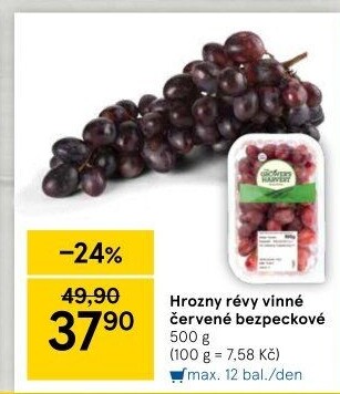 Hrozny červené bezsemenné The Grower'