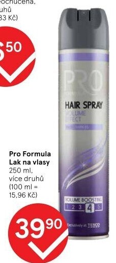 Lak na vlasy Pro Formula Tesco