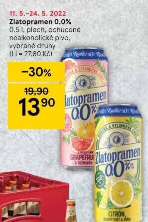 Nealkoholické pivo ochucené Radler Zlatopramen