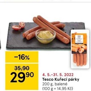 Párky kuřecí Tesco