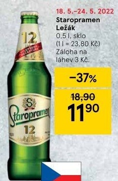 Pivo ležák Staropramen