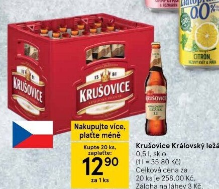 Pivo světlé Královský ležák 12° Krušovice