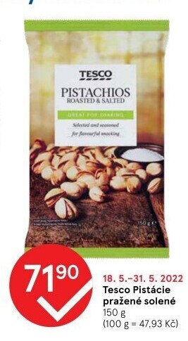 Pražené pistácie Tesco