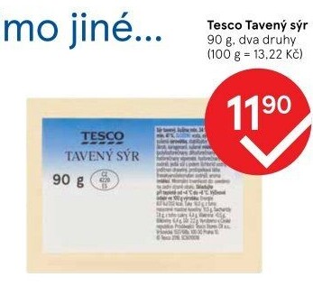 Sýr tavený Tesco