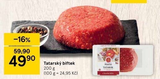 Tatarský biftek Maso uzeniny Polička