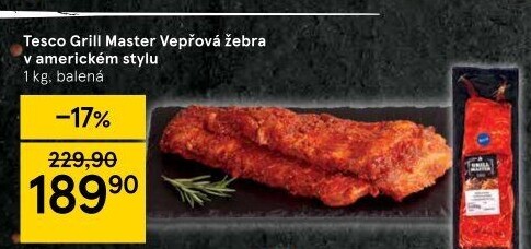 Vepřová žebra marinovaná Grill Master Tesco